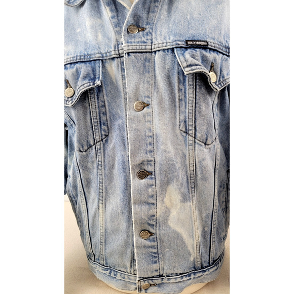 Vintage Harley-Davidson Biker Blues Denim Jacket Made in Canada M - Picture 3 of 14